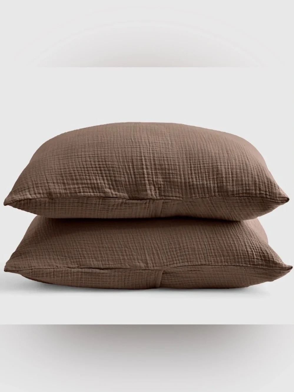 NWOT Quince Organic Cotton Gauze Sham Set, King (Chocolate)